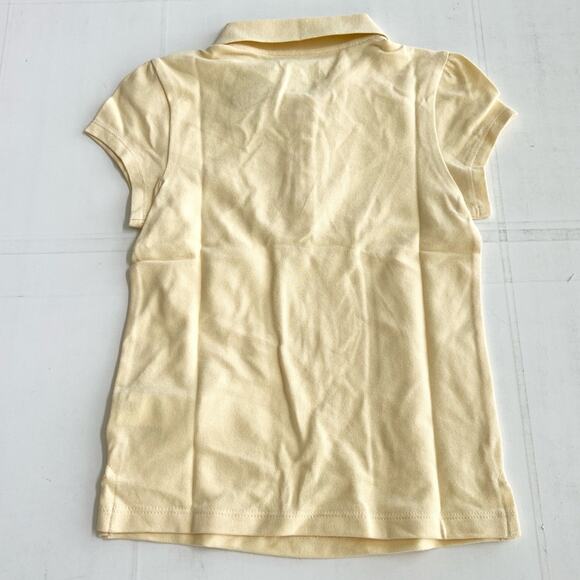 New CHILDRENS PLACE Girls Uniform Ruffle Pique Polo SIZE S (5-6) Pale Sun - Picture 3 of 5